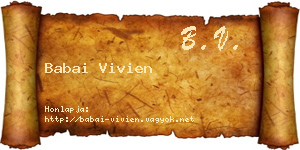Babai Vivien névjegykártya